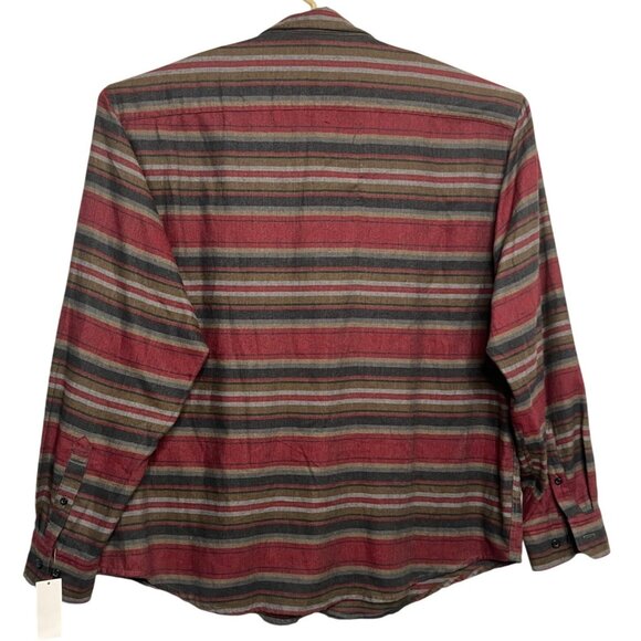 NWT G.H. Bass & Co Striped Button-Up Shirt 2X-Large Red/Gray Long Sleeve Casual - Picture 2 of 16